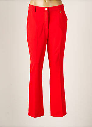 Pantalon droit fermeture zippée sous rabat boutonné taille normale rouge LOLA CASADEMUNT femme
