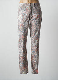 Pantalon slim tissage popeline taille normale beige CREAM femme