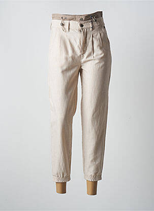 Pantacourt taille haute taille haute beige FREEMAN T.PORTER femme