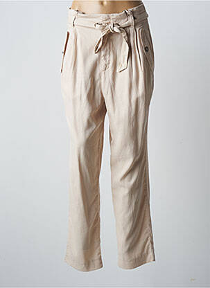 Pantalon droit coupe carotte taille haute beige OUI femme