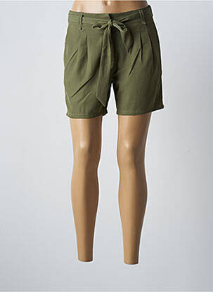 Short fermeture zippée sous rabat avec crochet taille normale vert ROSE femme