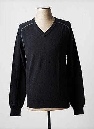 Pull col v manches longues noir DANIEL HECHTER homme