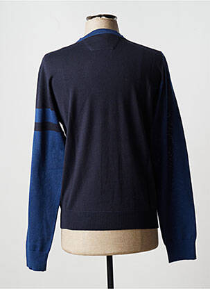 Pull finition bords-côtes manches longues bleu DANIEL HECHTER homme