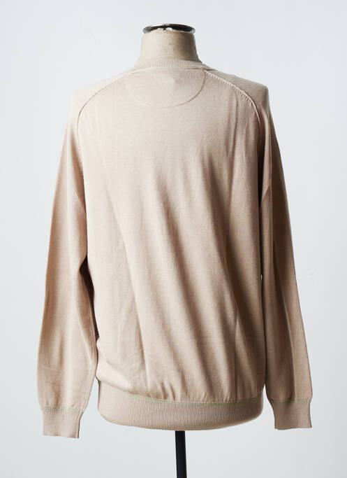 Pull col v manches longues beige DANIEL HECHTER homme