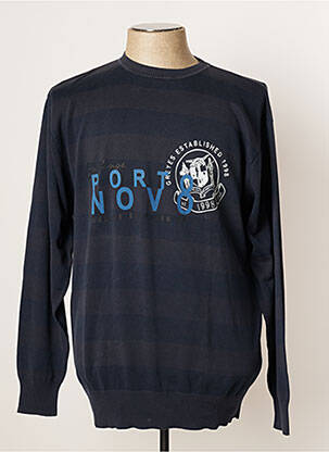 Pull stretch manches longues bleu GREYES homme