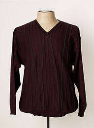 Pull col v manches longues marron FISCHER homme