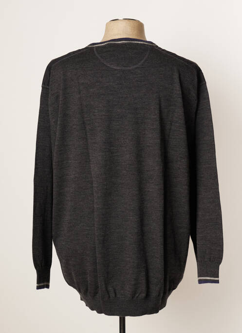 Pull col v manches longues gris DANIEL HECHTER homme