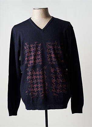 Pull col v manches longues bleu DIGEL homme