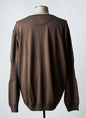 Pull col v manches longues marron ALLSIZE homme