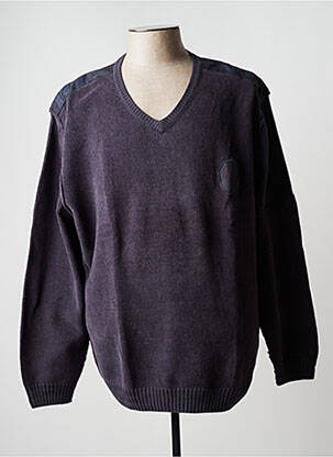 Pull col v manches longues bleu ALLSIZE homme
