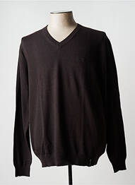 Pull col v manches longues marron DUKE homme