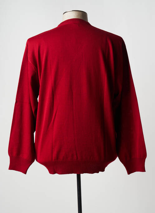 Pull col v manches longues rouge MAXFORT homme