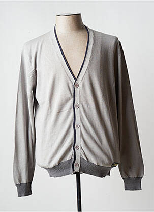 Gilet manches longues col v gris SPLIT STAR homme