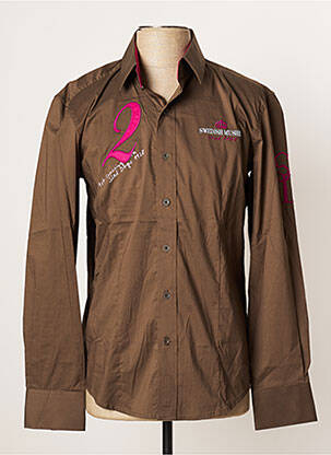 Chemise manches longues manches longues marron VESTIAIRES PRINCIPAUTE CANNOISE homme