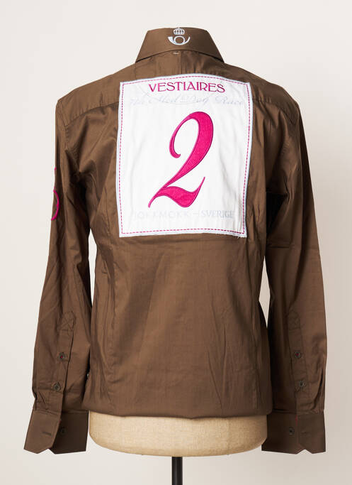 Chemise manches longues marron VESTIAIRES PRINCIPAUTE CANNOISE pour homme