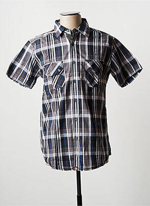 Chemise manches courtes coupe cintrée gris D555 homme
