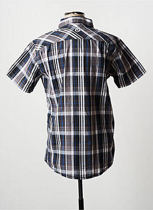 Chemise manches courtes imprimé carreaux gris D555 homme