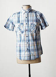 Chemise manches courtes imprimé carreaux bleu SCOTT-FOX homme