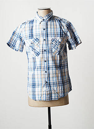Chemise manches courtes coupe cintrée bleu SCOTT-FOX homme