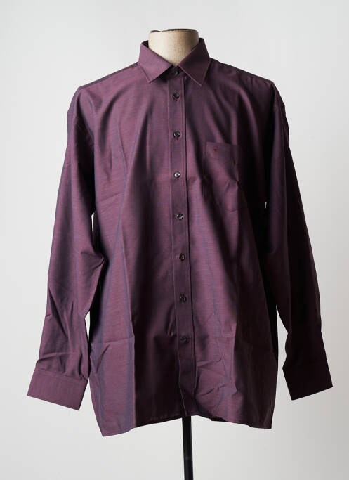 Chemise manches longues violet SEIDEN STICKER pour homme