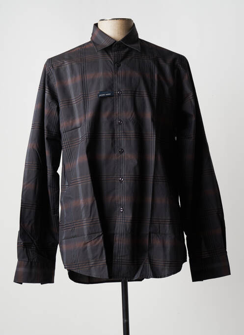 Chemise manches longues marron DANIEL HECHTER pour homme