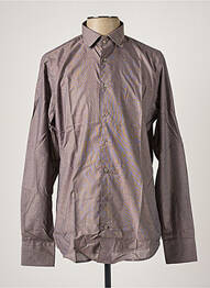 Chemise manches longues manches longues marron DANIEL HECHTER homme