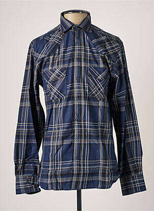 Chemise manches longues manches longues bleu DANIEL HECHTER homme
