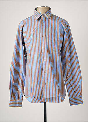 Chemise manches longues imprimé rayures bleu DANIEL HECHTER homme