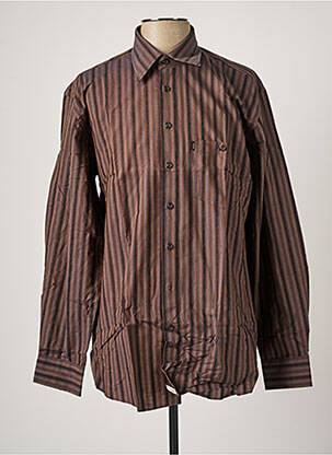 Chemise manches longues imprimé rayures marron DORNBUSCH homme