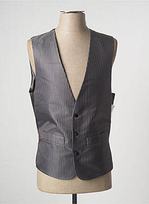 Gilet sans manche tissage satiné gris BM homme