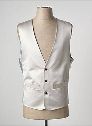 Gilet sans manche tissage satiné beige BM homme
