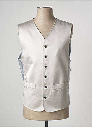 Gilet sans manche tissage satiné beige BM homme