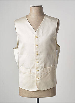 Gilet sans manche tissage satiné beige BM homme