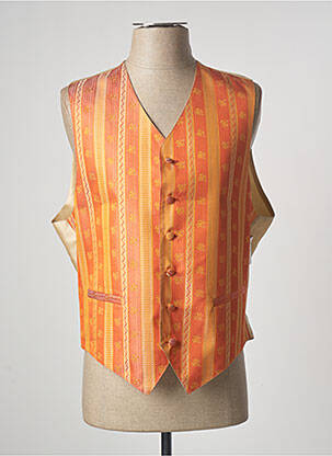 Gilet sans manche empiècements orange ARTESIE homme