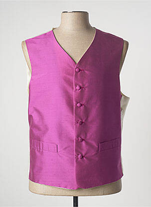 Gilet sans manche tissage satiné violet BAL MASQUE homme