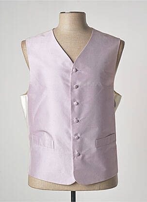 Gilet sans manche tissage satiné violet BAL MASQUE homme