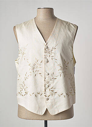 Gilet sans manche tissage satiné beige NOGARET homme