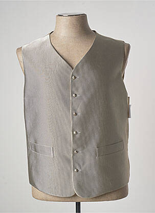 Gilet sans manche tissage satiné beige BAL MASQUE homme