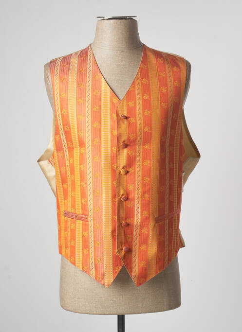 Gilet sans manche tissage satiné orange ARTESIE homme