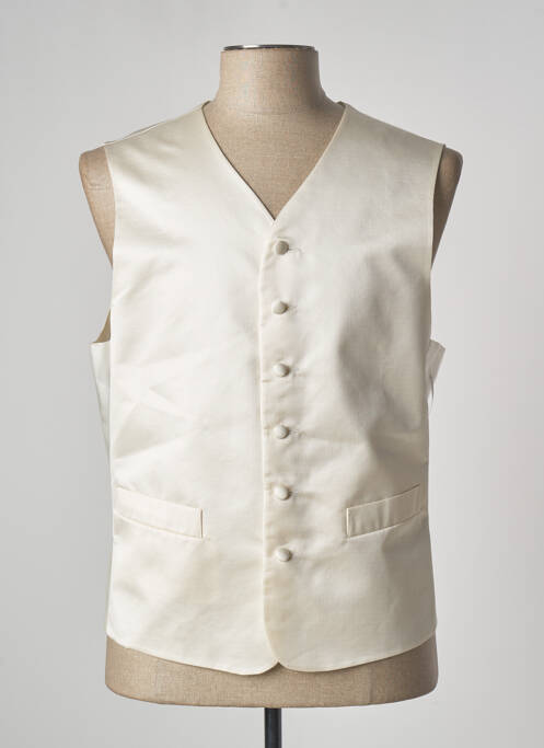 Gilet sans manche tissage satiné beige BM homme