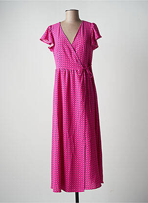 Robe longue imprimé fantaisie manches courtes violet ONLY femme