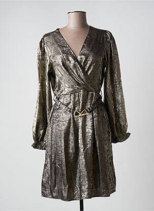 Robe mi-longue manches longues manches longues jaune CHARMING GIRL femme