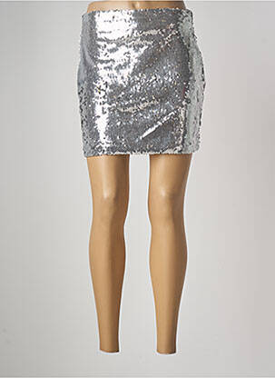 Jupe courte taille haute gris FEELHOO femme