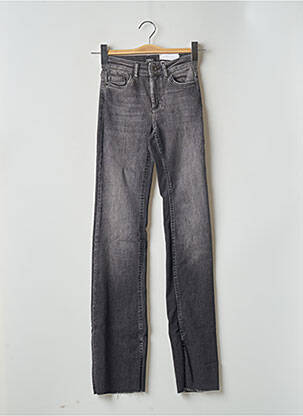 Jean coupe flare coupe droite évasée sur le bas taille haute gris ONLY femme