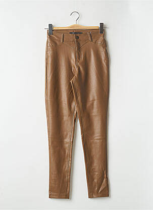 Pantalon slim taille haute taille haute marron ONLY femme