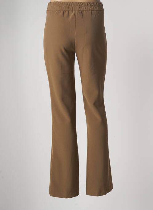 Pantalon large fermeture zippée sous rabat boutonné taille haute marron ONLY femme
