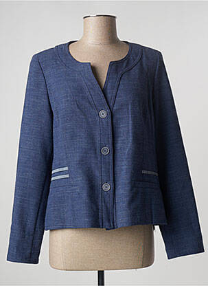 Veste casual col rond bleu WEINBERG femme