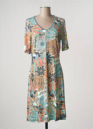 Robe longue manches courtes manches courtes orange WEINBERG femme