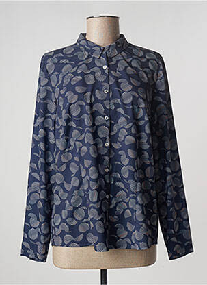 Chemisier coupe cintrée manches longues bleu PAUPORTÉ femme