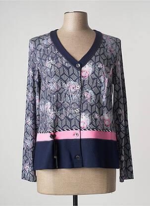 Gilet manches longues stretch bleu PAUPORTÉ femme
